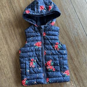 Floral Hooded Puffer Vest